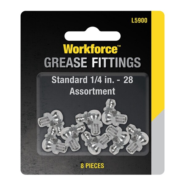 Workforce Grease Fittings, Assortment, Standard, 8-Piece L5900 - main